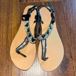 Diamond T-Strap Sandals